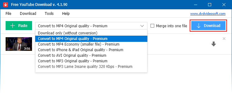 Mit Free YouTube To MP4 Converter kann man den Download überspringen, wenn die Datei bereits vorhanden ist.