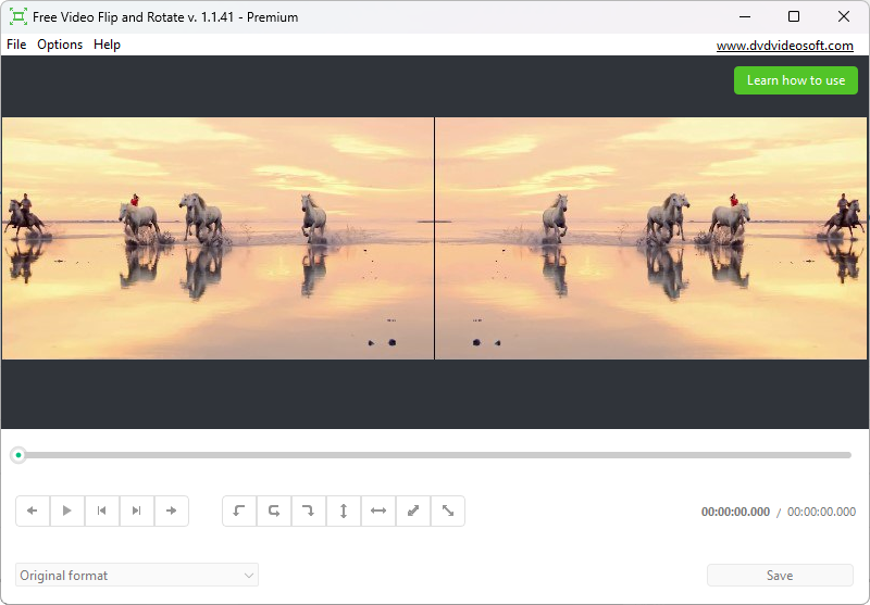 Free Video Flip and Rotate user interface on Windows