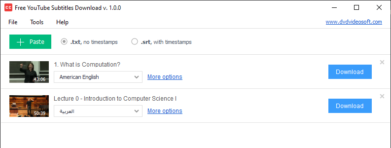 Free YouTube Subtitles Downloader