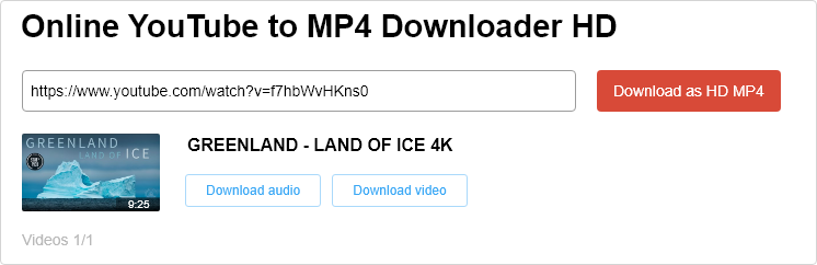 Online YouTube to MP4 Downloader HD ist kostenlos und ohne Werbung