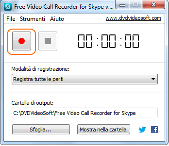 Free Video Call Recorder for Skype: registra chiamata