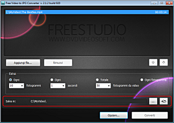 Free Video to JPG Converter: clicca su Sfoglia... e seleziona la cartella di output