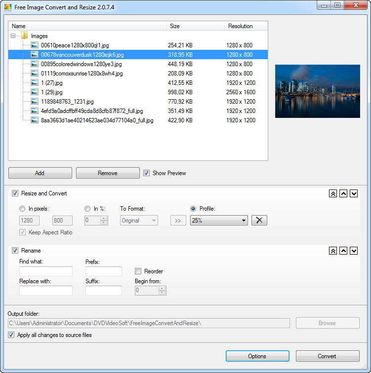 Converter imagens Free Image Convert and Resize